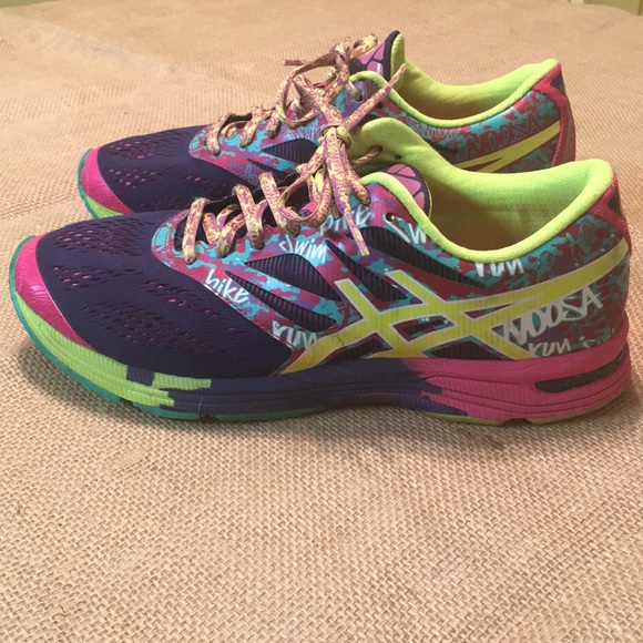 multi colored tennis shoes